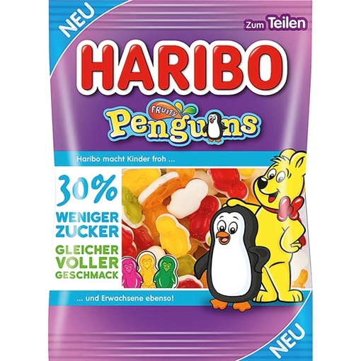 Billede af Haribo Fruity Penguin -30% sukker 160 g.