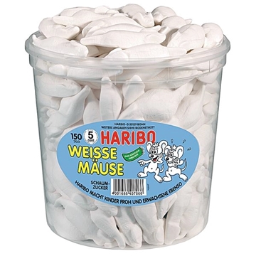 Billede af Haribo Weisse Mäuse 1050 g.