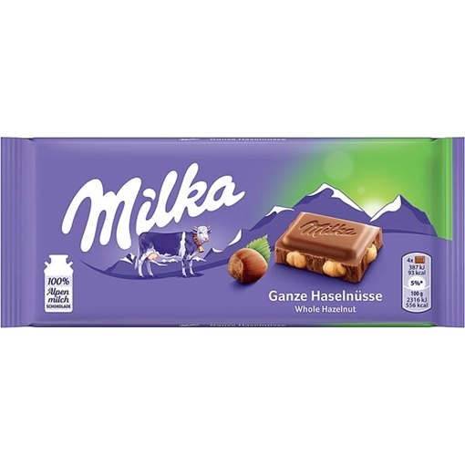 Billede af Milka Ganze Haselnüsse 100 g.