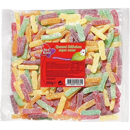 Billede af Red Band Gummi-Stäbchen super sauer 500 g.