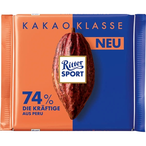 Billede af Ritter Sport Kakao Klasse 74% Die Kräftige aus Peru 100 g.
