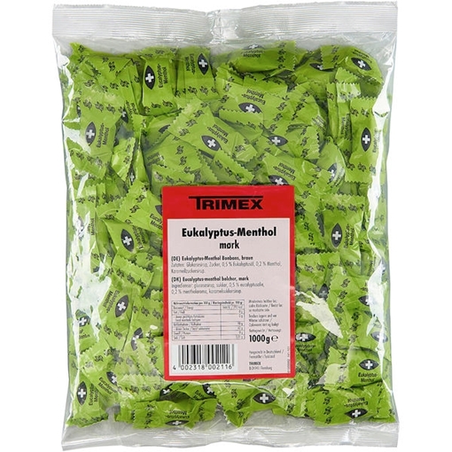 Billede af Trimex Euka Menthol Bonbons braun/mørk 1000 g.