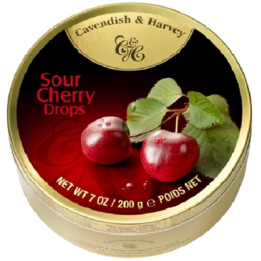 Billede af C&H Sour Kirsebær Drops 200 g.