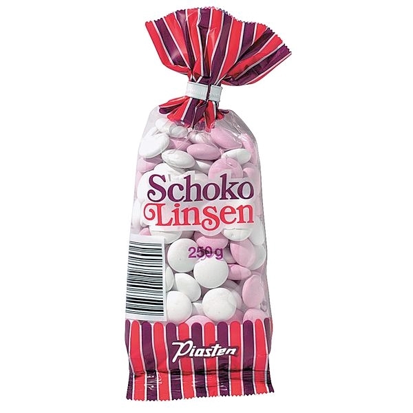 Piasten Schokolinsen 250 g. ‖ Godteri på nett fra Grensebutikk ...